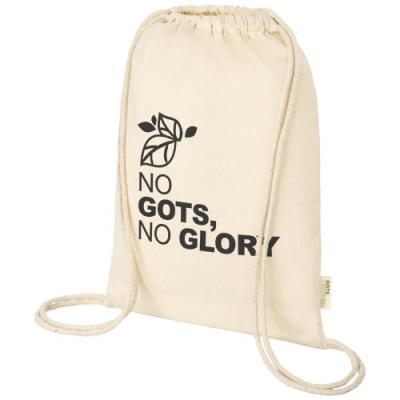 Orissa 100 g/m² GOTS organic cotton drawstring backpack