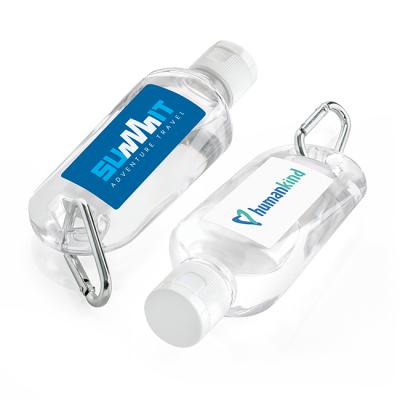 Clear Antibacterial Hand Sanitiser Carabiner Clip 70ml