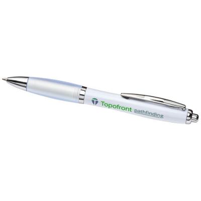 Curvy ballpoint pen with white barrel