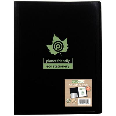 Eco Eco A4 100 Recycled 20 Pocket Black Flexicover Display Book