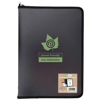Eco Eco A4 50 Recycled 30 Pocket Black Zipped Display Book