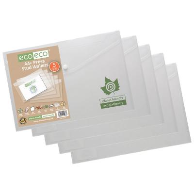 Eco Eco A4 95 Recycled Clear Press Stud Wallets