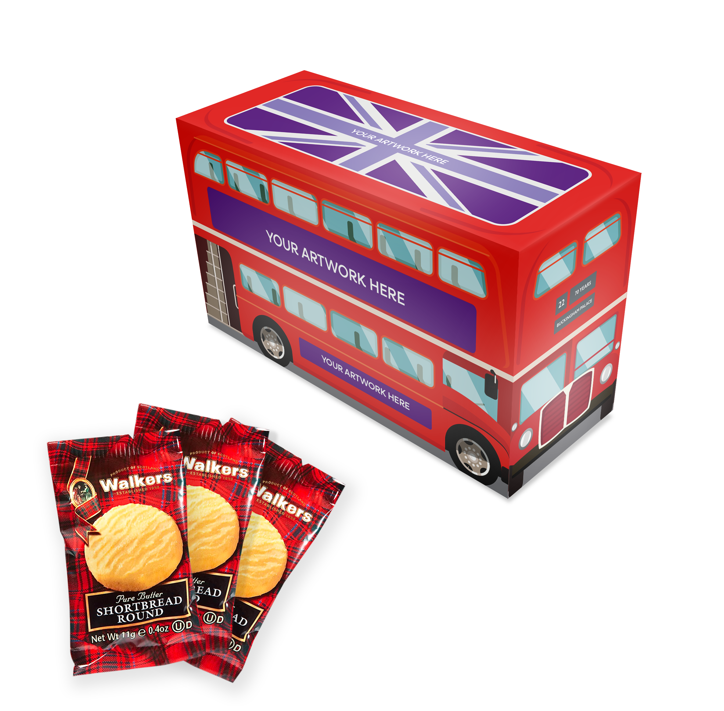 Eco Range Eco Bus Box Mini Shortbread Biscuits X5