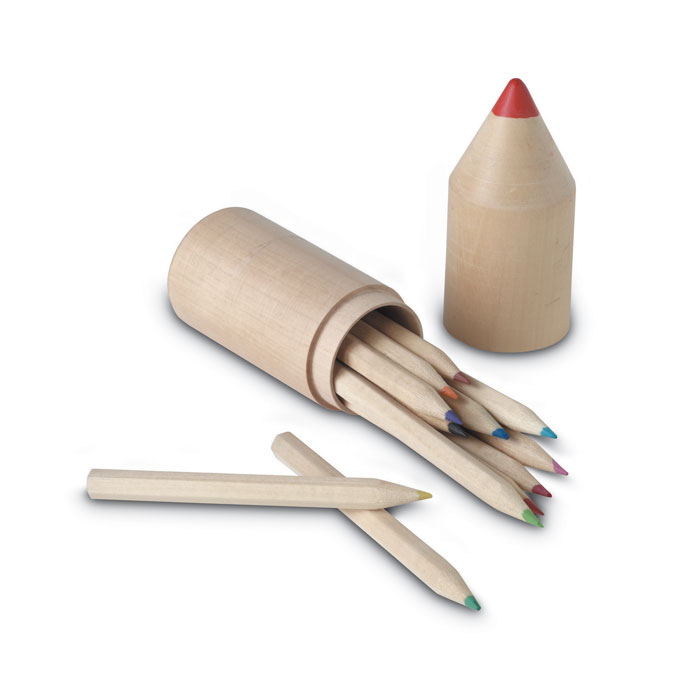 Coloret 12 pencils in wooden box