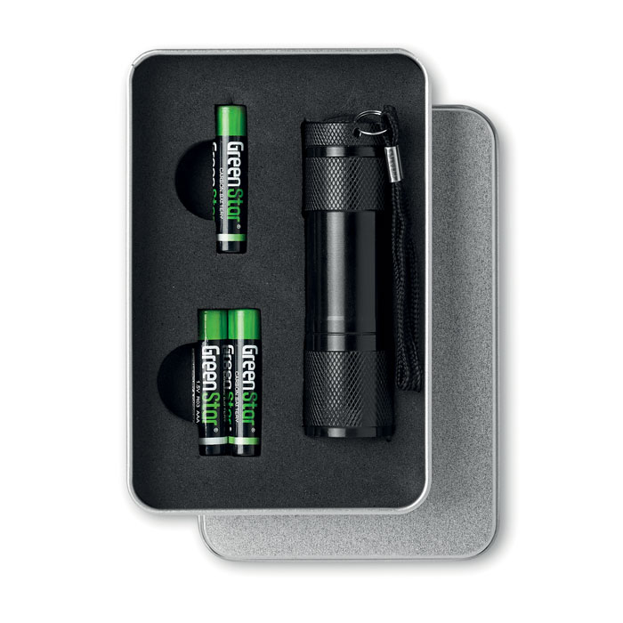 Led Plus LED torch in tin box