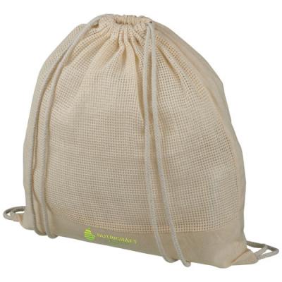 Maine mesh cotton drawstring backpack