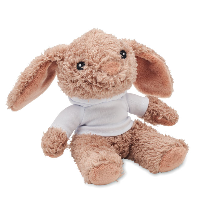 Bunny Bunny plush wearing a hoodie