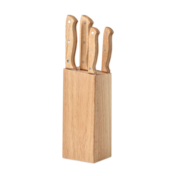 Gourmet 5 piece knife set in base
