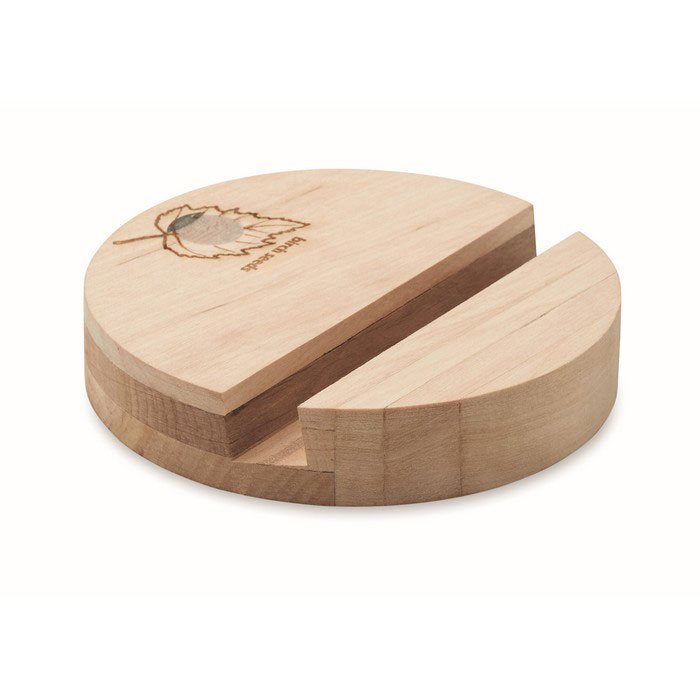 Grow Round Stand Birch Wood phone stand