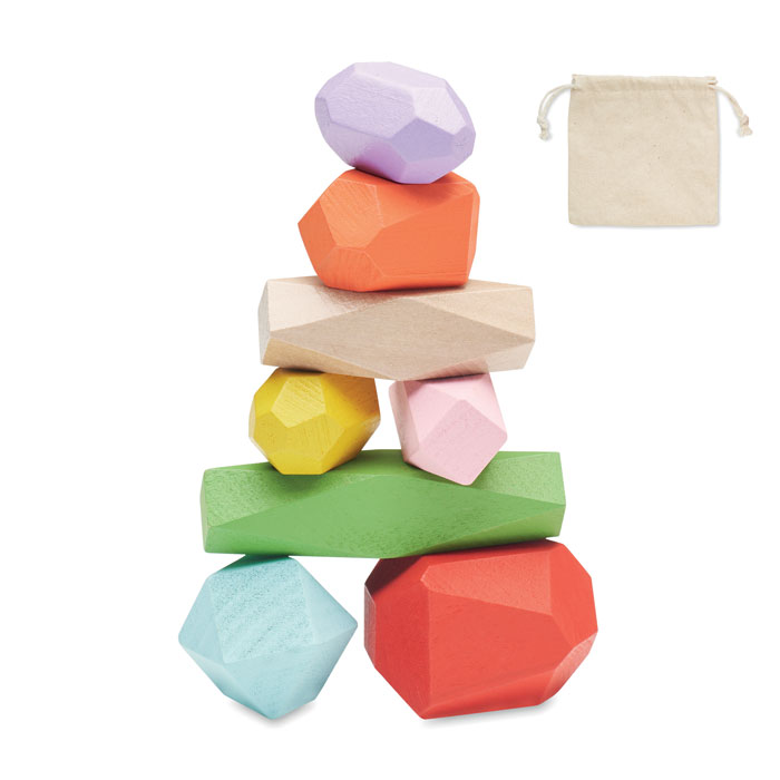 Dolmen 8 stacking wood rocks in pouch