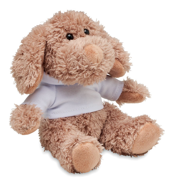 Doggy Dog plush wearing a hoodie