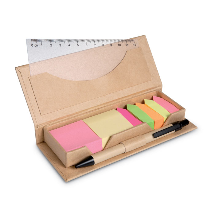 Stibox Sticky memo set recycked w/pen