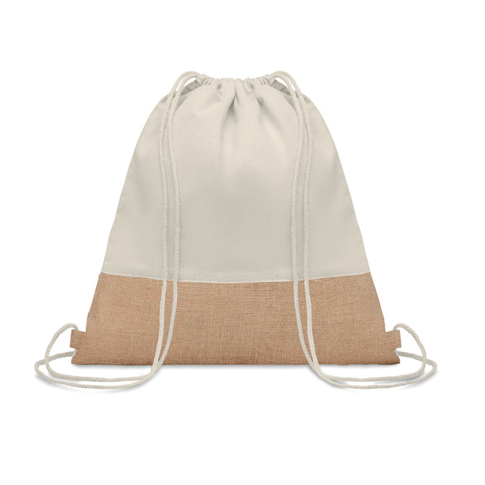 India Drawstring bag w/ jute details