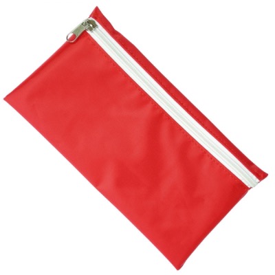 Nylon Pencil Case Red With White Zip