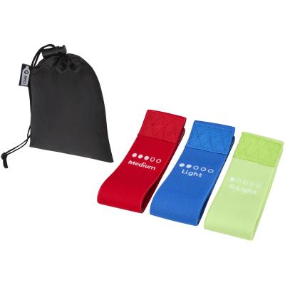 Olivia 3 Piece Set Of Yoga Bands In Recycled Pet Pouch