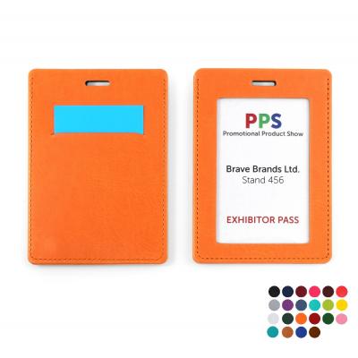 Pu Landscape Id Card Holder For A Lanyard Or Clip 3