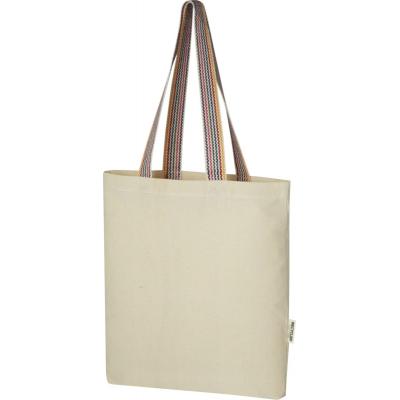 Rainbow 180 g/m² recycled cotton tote bag 5L
