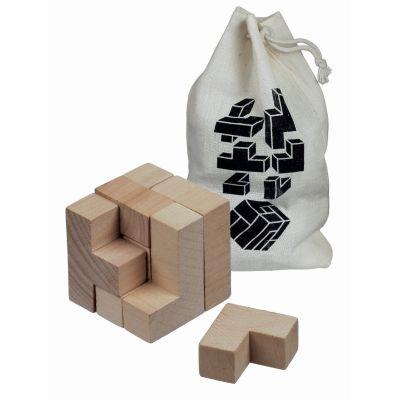 Solfee Wooden Squares Brain Teaser With Pouch