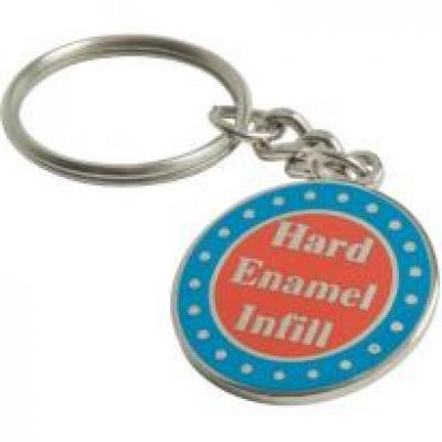 Stamped Copper Hard Enamel Keychain 40mm