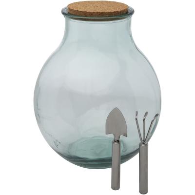 Tier Recycled Glass Terrarium With Gardening Set