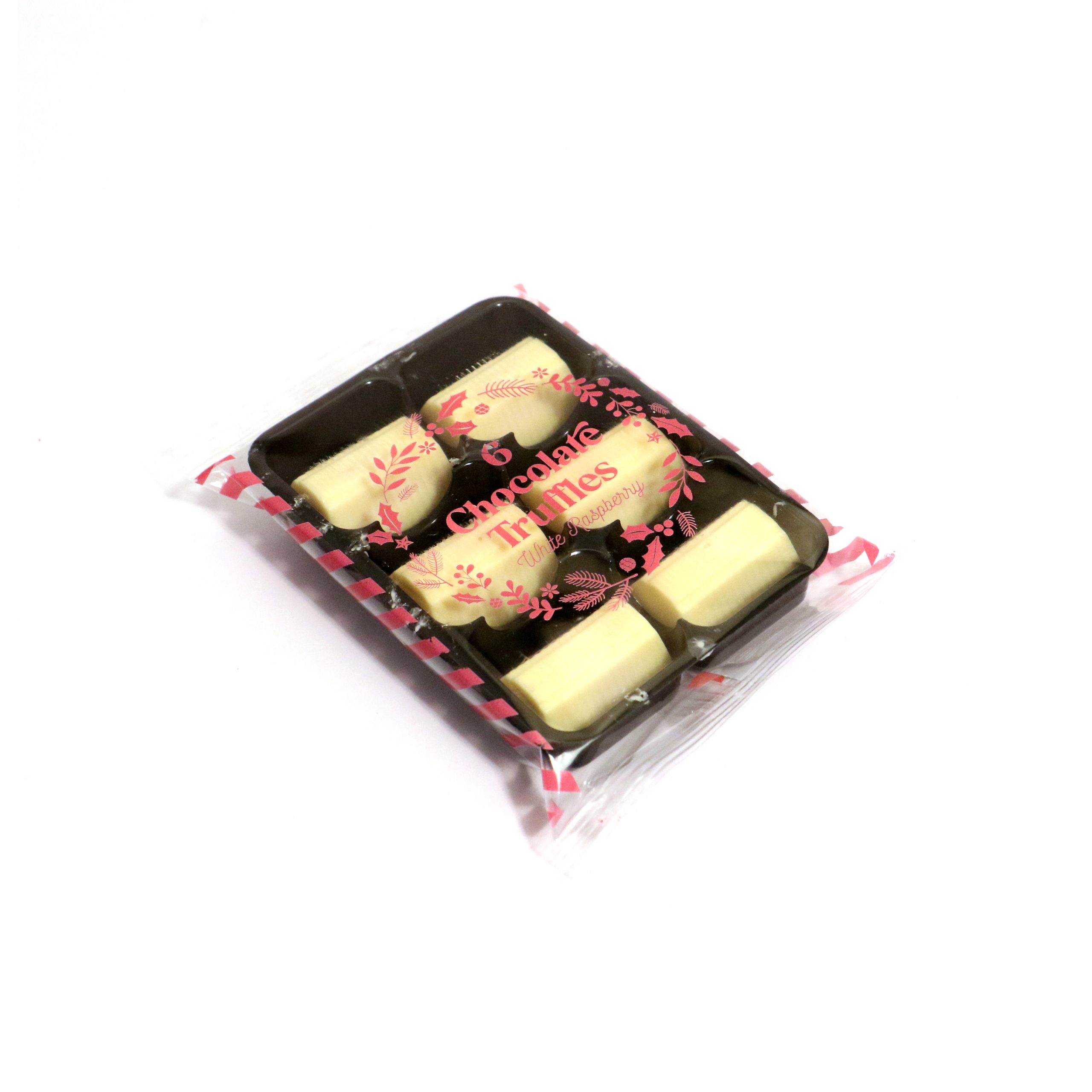 Winter Collection Flow Wrapped Tray White Raspberry X6 Chocolate Truffles